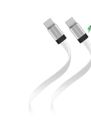 Flexi USB-C to USB-C Flat Cable 6ft - White