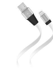 Flexi USB To Lightning Flat Cable 6ft - White