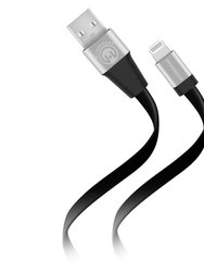 Flexi USB To Lightning Flat Cable 6ft - Black