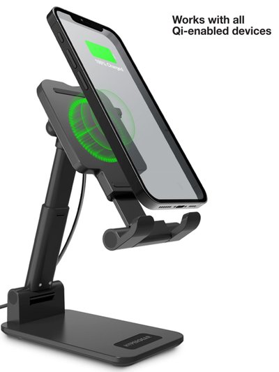 Hypergear PowerFold Wireless Fast Charge Desktop Stand With Fast Wall Charger & USB-C Cable product