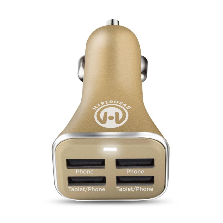 Quad USB 6.8A Car Charger - Gold