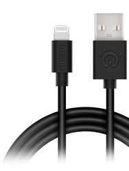 USB To Lightning Rounded Cable 4ft - Black