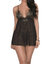 Soft Lace Cup Chiffon Babydoll In Gold / Black - Gold / Black