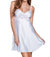 Women's Satin Chemise With Lace Underbust In White - White