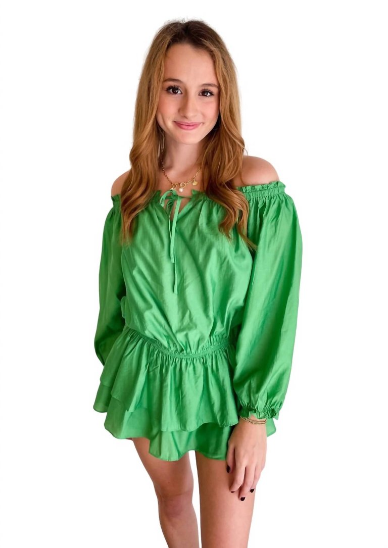 A Touch Of Sugar Romper In Green - Green