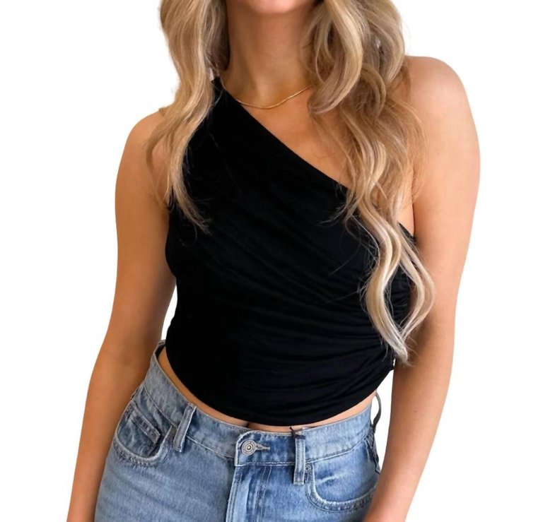 After Daylight One Shoulder Top In Black - Black