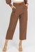 Belted Straight Leg Trousers In Mocha - Mocha