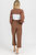 Belted Straight Leg Trousers In Mocha