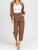 Belted Straight Leg Trousers In Mocha