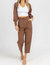 Belted Straight Leg Trousers In Mocha