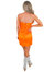 Born To Play Satin Mini Dress In Neon Orange