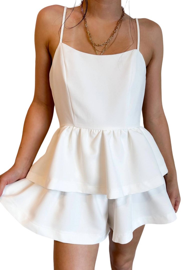 Cocktail Romper In White - White