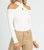 Cross-Neck Ribbed Knit In Cream - Cream