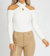 Cross-Neck Ribbed Knit In Cream