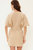 Front Knot Detailed Linen Mini Dress In Beige