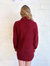 Keep Cozy Turtleneck Sweater Dress In Crimson