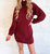 Keep Cozy Turtleneck Sweater Dress In Crimson