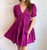 Kylie V-Neck Dress In Magenta - Magenta