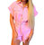 Petal Pop Denim Romper In Pink - Pink