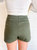 Ride The Wave Asymmetrical Shorts In Olive