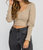 Sweetheart Puff Sleeve Crop In Nude