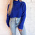 Toasty Babe Turtleneck Crop Sweater In Blue - Blue