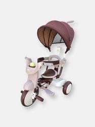 3-In-1 Foldable Tricycle With Canopy - Comfort Brown