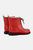 Short Rubber Lace-Up Boots In Deep Red