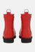 Short Rubber Lace-Up Boots In Deep Red