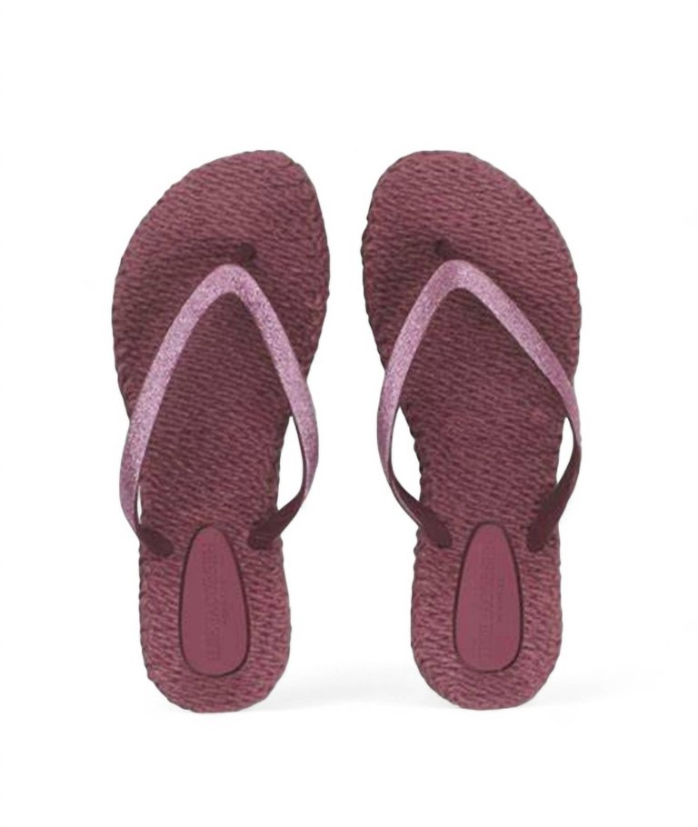 Women's Cheerful Glitter Flip Flops In Magenta - Magenta