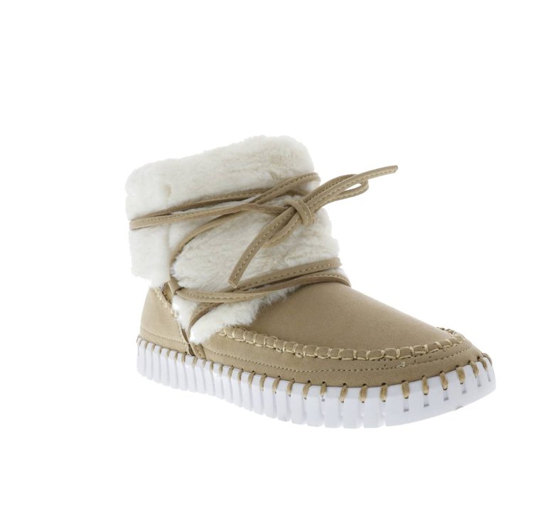 Women's Faux Fur Boots In Latte - Latte