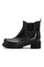 Women's Short Rubber Boots W/ High Heels In Black