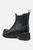 Women's Short Rubber Boots W/ High Heels In Black