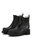 Women's Short Rubber Boots W/ High Heels In Black