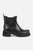 Women's Short Rubber Boots W/ High Heels In Black