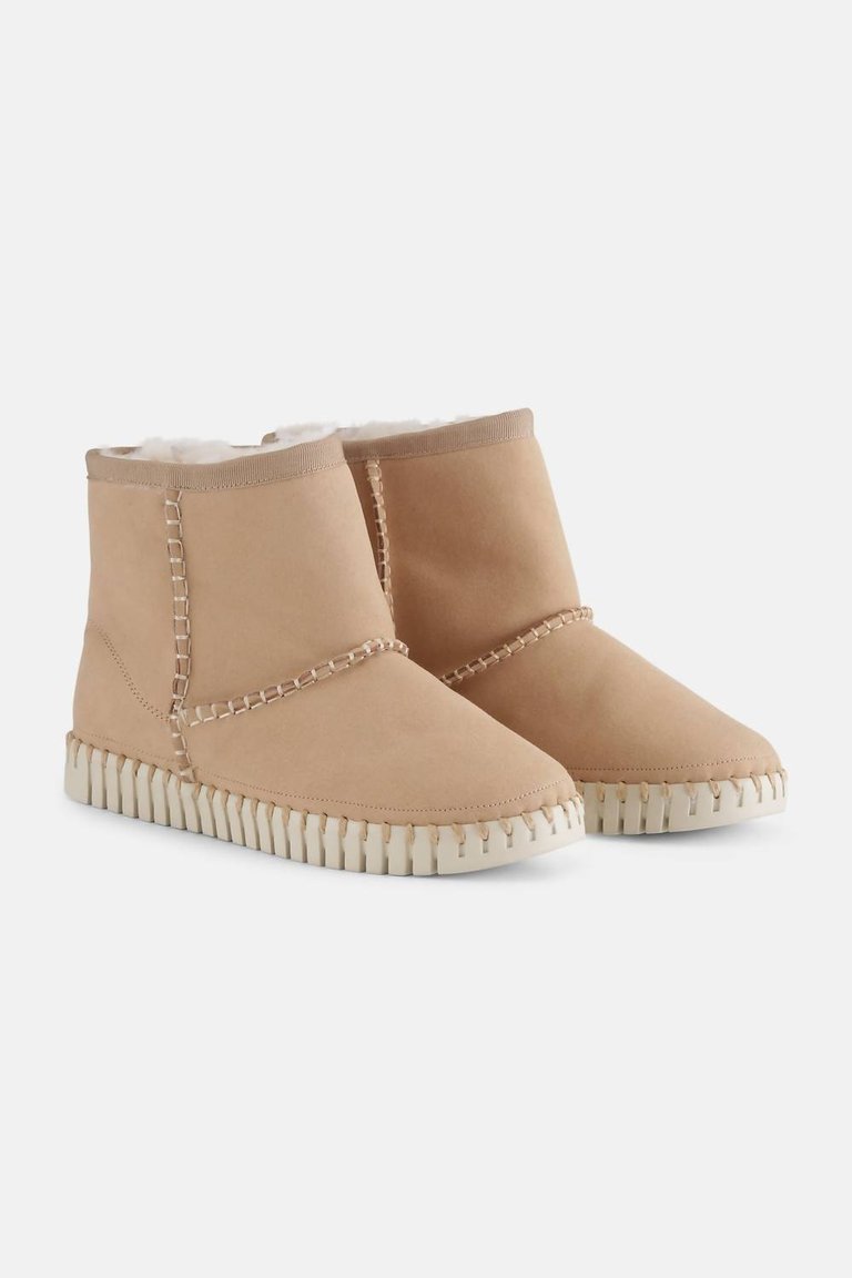 Women's Suede Ankle Boots In Latte - Latte