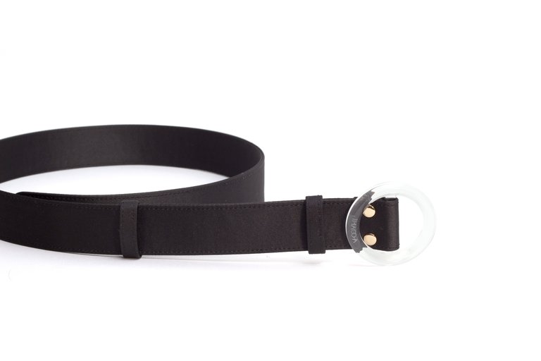 Nº46 Lucite Buckle Belt - Noir Satin