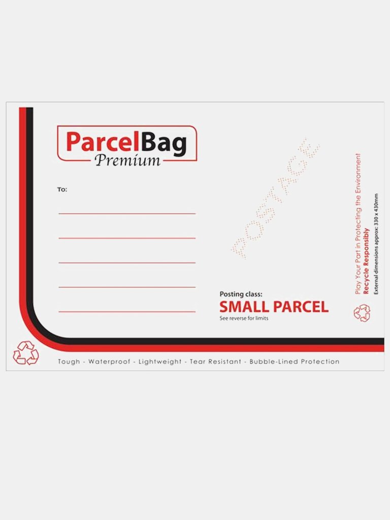 Impact Bubble Lined Mail Bag (Pack of 10) (White/Red/Black) (S) - White/Red/Black