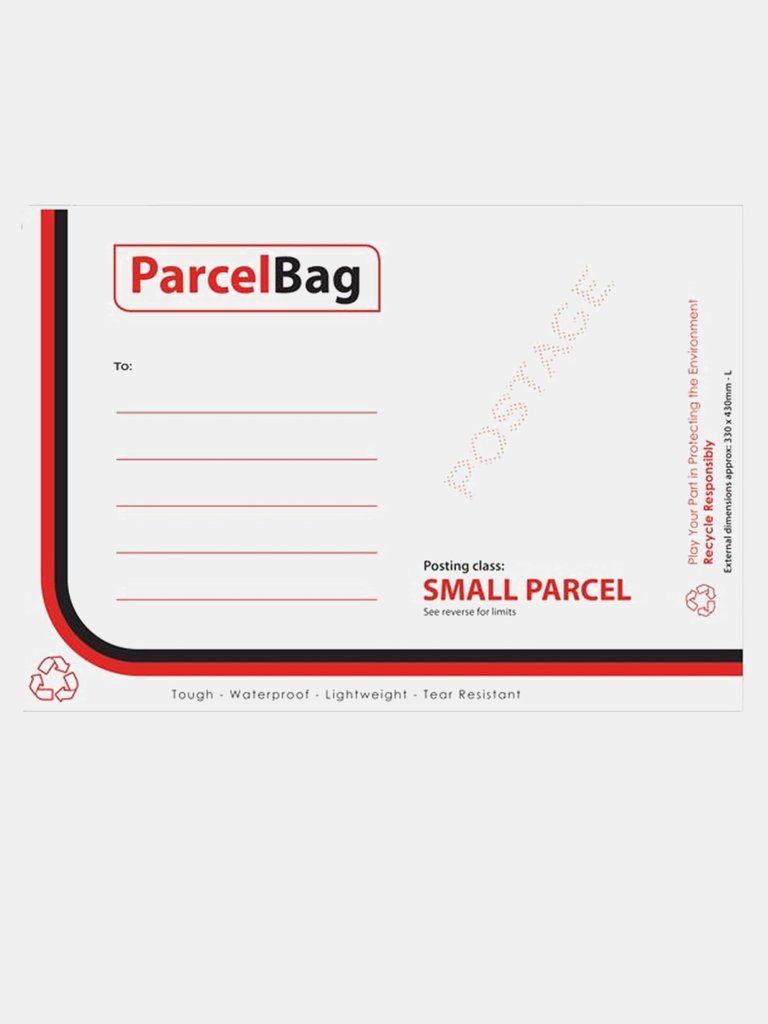 Impact Plastic Envelopes (Pack of 50) (White/Red/Black) (330mm x 430mm) - White/Red/Black