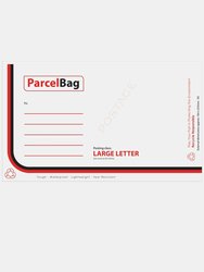 Impact Plastic Mailing Bag (Pack of 50) (White/Red/Black) (165mm x 235mm) - White/Red/Black