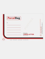 Impact Plastic Mailing Bag (Pack of 50) (White/Red/Black) (240mm x 320mm) - White/Red/Black