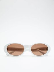 Caroline Bk Sunglasses With Chain - White