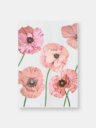 Art Print:  Rose Poppies on Pale Grey - Pale Grey