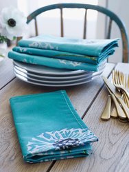 Napkin Set: Dandelions on Aqua - Aqua