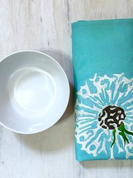 Napkin Set: Dandelions on Aqua