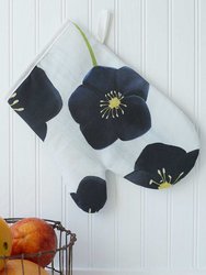 Oven Mitt: Black Hellebore on Snow - Snow