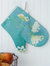 Oven Mitt: Queen Anne's Lace on Teal - Teal