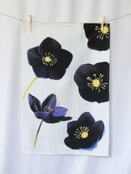 Tea Towel: Black Hellebore on Snow - Snow