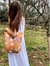 Tote Bag: Cream Flowers on Orange - Orange