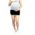 Black Twill Maternity Shorts With Belly Band - Black